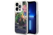 Mobiel - Covers & Cases - GUESS GUHCP14LLFLSB iPhone 14 Pro 6.1 "blue / blue hardcase Flower Liquid Glitter - 3666339066109
