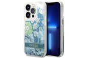 Mobiel - Covers & Cases - GUESS GUHCP14LLFLSN iPhone 14 Pro 6.1" green/green hardcase Flower Liquid Glitter - 3666339088446