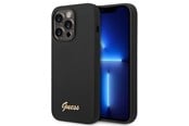 Mobiel - Covers & Cases - GUESS Silicone Vintage Gold Logo iPhone 14 Pro Case - Black - 3666339064907