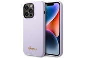 Mobiel - Covers & Cases - GUESS GUHCP14LSLSMU iPhone 14 Pro 6.1" purple/purple hard case Silicone Vintage Gold Logo - 3666339064983
