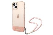 Mobiel - Covers & Cases - GUESS GUHCP14MHGCOHP iPhone 14 Plus 6.7" pink/pink hardcase Translucent Pearl Strap - 3666339064297