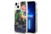 Mobiel - Covers & Cases - GUESS GUHCP14MLFLSB iPhone 14 Plus 6.7 "blue / blue hardcase Flower Liquid Glitter - 3666339066093