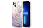 Mobiel - Covers & Cases - GUESS GUHCP14MLFLSU iPhone 14 Plus 6.7 "violet / purple hardcase Flower Liquid Glitter - 3666339088392