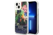 Mobiel - Covers & Cases - GUESS GUHCP14SLFLSB iPhone 14 6.1 "blue / blue hardcase Flower Liquid Glitter - 3666339066086