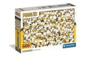 Puzzels - Clementoni Puzzle Impossible Peanuts - Compact Box 500 pieces 2D Puzzels - 35806