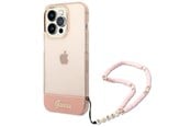 Mobiel - Covers & Cases - GUESS GUHCP14XHGCOHP iPhone 14 Pro Max 6.7" pink/pink hardcase Translucent Pearl Strap - 3666339064310