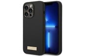 Mobiel - Covers & Cases - GUESS GUHMP14LSBPLK iPhone 14 Pro 6.1" black/black hard case Silicone Logo Plate MagSafe - 3666339070243