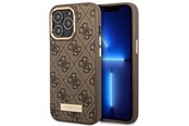 Mobiel - Covers & Cases - GUESS GUHMP14LU4GPRW iPhone 14 Pro 6.1 "brown / brown hard case 4G Logo Plate MagSafe - 3666339069926