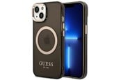 Mobiel - Covers & Cases - GUESS GUHMP14SHTCMK iPhone 14 6.1" black/black hard case Gold Outline Translucent MagSafe - 3666339069582