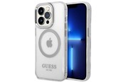 Mobiel - Covers & Cases - GUESS GUHMP14XHTRMS iPhone 14 Pro Max 6.7" silver/silver hard case Metal Outline Magsafe - 3666339069858