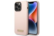 Mobiel - Covers & Cases - GUESS GUHMP14XSBPLP iPhone 14 Pro Max 6.7" pink/pink hard case Silicone Logo Plate MagSafe - 3666339070335