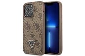 Mobiel - Covers & Cases - GUESS 4G Triangle Logo Cardslot Case for iPhone 13 Pro / 13 - Brown - 3666339048228