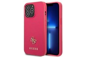 Mobiel - Covers & Cases - GUESS Saffiano 4G Small Metal Logo case for iPhone 13 Pro / 13 - pink - 3666339047986