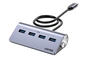 USB hub - Unitek uHUB Q4 H1337B - hub - 4-in-1 USB -C with USB-A - 4 ports USB hub - 4 - USB 3.2 - Grijs - H1337BGY01