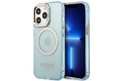 Mobiel - Covers & Cases - GUESS Gold Outline Translucent MagSafe case for iPhone 13 Pro / iPhone 13 - blue - 3666339056995