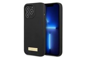 Mobiel - Covers & Cases - GUESS GUHMP13LSPLK iPhone 13 Pro / 13 6.1" black/black hard case Silicone Logo Plate MagSafe - 3666339056834