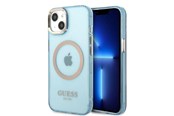 Mobiel - Covers & Cases - GUESS Gold Outline Translucent MagSafe case for iPhone 13 - blue - 3666339056988