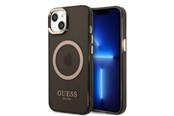 Mobiel - Covers & Cases - GUESS Gold Outline Translucent MagSafe case for iPhone 13 - black - 3666339057022