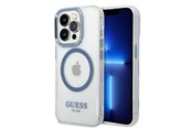 Mobiel - Covers & Cases - GUESS Metal Outline MagSafe case for iPhone 14 Pro - blue - 3666339069803