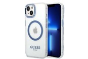 Mobiel - Covers & Cases - GUESS Metal Outline MagSafe case for iPhone 14 Plus - blue - 3666339069797