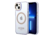 Mobiel - Covers & Cases - GUESS GUHMP14SHTCMU iPhone 14 6.1" purple/purple hard case Gold Outline Translucent MagSafe - 3666339069544