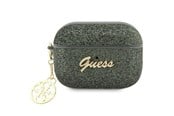 Mobiel - Overige accessoires - GUESS GUAP2GLGSHA AirPods Pro 2 cover green/kaki Glitter Flake 4G Charm - 3666339110970