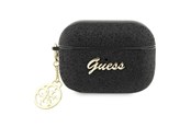 Mobiel - Overige accessoires - GUESS GUAP2GLGSHK AirPods Pro 2 cover black/black Glitter Flake 4G Charm - 3666339110956