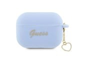 Mobiel - Overige accessoires - GUESS GUAP2LSCHSB AirPods Pro 2 cover blue/blue Silicone Charm Heart Collection - 3666339111007