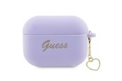 Mobiel - Overige accessoires - GUESS GUAP2LSCHSU AirPods Pro 2 cover purple/purple Silicone Charm Heart Collection - 3666339110994