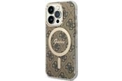 Mobiel - Covers & Cases - GUESS GUHMP14LH4STW iPhone 14 Pro 6.1" brown/brown hardcase 4G MagSafe - 3666339126896