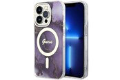 Mobiel - Covers & Cases - GUESS GUHMP14LHTMRSU iPhone 14 Pro 6.1" purple/purple hardcase Golden Marble MagSafe - 3666339115852