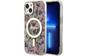 Mobiel - Covers & Cases - GUESS Flower MagSafe case for iPhone 14 - pink - 3666339115555