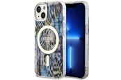 Mobiel - Covers & Cases - GUESS Leopard MagSafe case for iPhone 14 - blue - 3666339115715