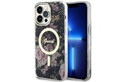 Mobiel - Covers & Cases - GUESS GUHMP14XHCFWSK iPhone 14 Pro Max 6.7" black/black hardcase Flower MagSafe - 3666339115548