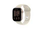 Smartwatch, Sporthorloge en Activity Tracker - Apple Watch Series 12 GPS 42mm Light Gold Aluminium Case with Sand Sport Band - M/L - MJEE4QN/A