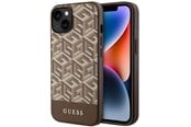 Mobiel - Covers & Cases - GUESS GUHMP14MHGCFSEW iPhone 14 Plus 6.7" brown/brown hard case GCube Stripes MagSafe - 3666339112479