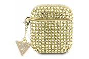 Mobiel - Overige accessoires - GUESS GUA2HDGTPD AirPods 1/2 cover gold/gold Rhinestone Triangle Charm - 3666339120634