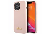 Mobiel - Covers & Cases - GUESS GUHCP13XLSLMGLP iPhone 13 Pro Max 6.7" light pink/light pink hardcase Silicone Script Gold Logo - 3666339033385