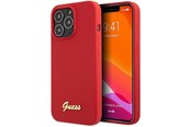 Mobiel - Covers & Cases - GUESS GUHCP13XLSLMGRE iPhone 13 Pro Max 6.7" red/burgundy hard case Silicone Vintage Gold Logo - 3666339033941