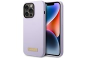 Mobiel - Covers & Cases - GUESS GUHMP14LSBPLU iPhone 14 Pro 6.1" purple/purple hard case Silicone Logo Plate MagSafe - 3666339070403