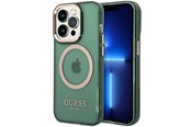 Mobiel - Covers & Cases - GUESS GUHMP14XHTCMA iPhone 14 Pro Max 6.7" green/khaki hard case Gold Outline Translucent MagSafe - 3666339069650