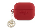 Mobiel - Overige accessoires - GUESS GUAP23DSLGHDF AirPods Pro 2 cover red 3D Rubber 4G Diamond Charm - 3666339171308