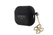 Mobiel - Overige accessoires - GUESS GUAP2LECG4K case for AirPods Pro 2 cover - black Liquid Silicone Glitter Triangle Charm - 3666339171230