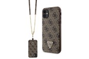 Mobiel - Covers & Cases - GUESS GUHCN61P4TDSCPW Case for iPhone 11 / Xr - Brown Crossbody 4G Metal Logo - 3666339146849
