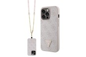 Mobiel - Covers & Cases - GUESS GUHCP13LP4TDSCPP case for iPhone 13 Pro / 13 - pink Crossbody 4G Metal Logo - 3666339147167