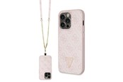 Mobiel - Covers & Cases - GUESS GUHCP14LP4TDSCPP case for iPhone 14 Pro - pink Crossbody 4G Metal Logo - 3666339147204
