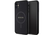 Mobiel - Covers & Cases - GUESS GUHMN61PSAHMCK case for iPhone 11 / Xr - black Saffiano MagSafe - 3666339155667