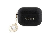 Mobiel - Overige accessoires - GUESS GUAP2PGEHCDK case for AirPods Pro 2 cover - black Fixed Glitter Heart Diamond Charm - 3666339171216