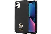 Mobiel - Covers & Cases - GUESS GUHCN614DGPK Case for iPhone 11 / Xr - Black Silicone Logo Strass 4G - 3666339148386
