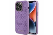 Mobiel - Covers & Cases - GUESS Leather 4G Stamped case for iPhone 15 Pro - purple - 3666339150464